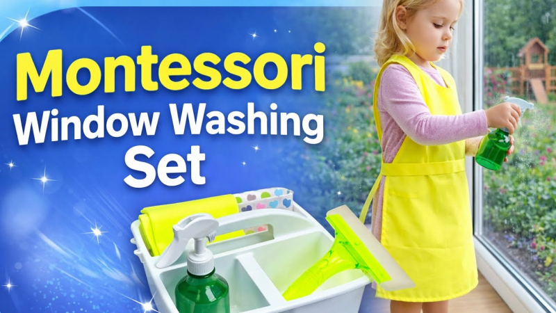 Embedded thumbnail for Montessori Window Washing Set with Caddy / Window Cleaning