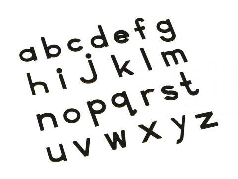 Small Movable Alphabet Print - Black Wooden Letters, Lower Case | E&O ...