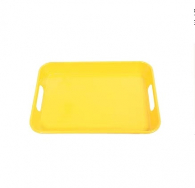 Plastic Tray With Cut-Out Side Handles - Yellow