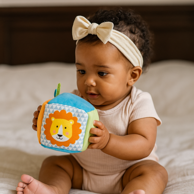 Soft Sensory Baby Cube with Bell