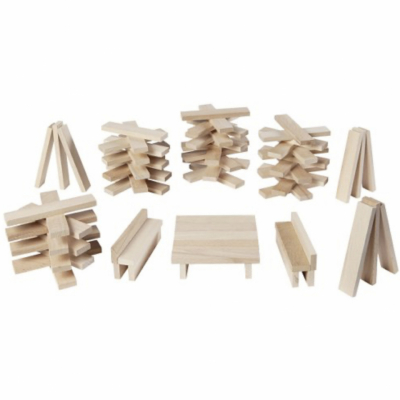 Wooden Building Bricks - 200 Pieces 