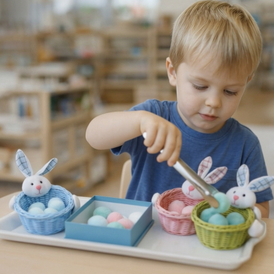 Bunny Color Sorting & Transfer Activity