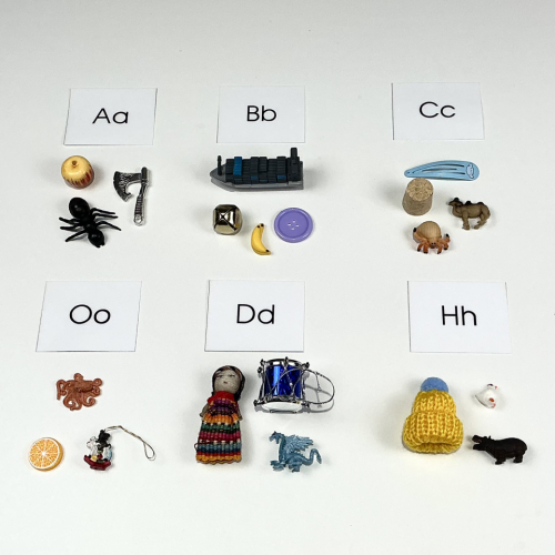 Montessori Alphabet Objects (Initial Sounds) with cards 