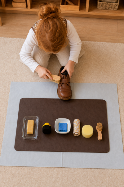 Montessori Shoe/Leather Polishing Activity