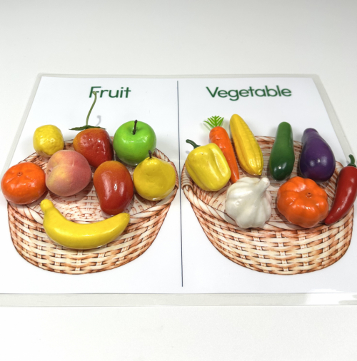 Montessori Fruit and Vegetable Sorting Set With Basket