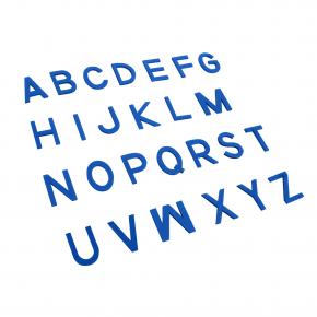 Capital Movable Alphabet - Print Wooden Letters – Blue 
