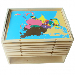 Puzzle Map Cabinet with 8 Maps
