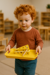 Plastic Tray With Cut-Out Side Handles - Yellow