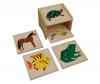 Animal Puzzle Cabinet with 5 Puzzles
