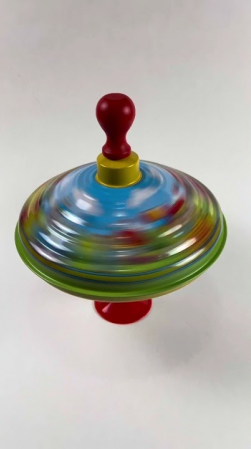 Embedded thumbnail for Humming Spinning Top with Wooden Handle - Train